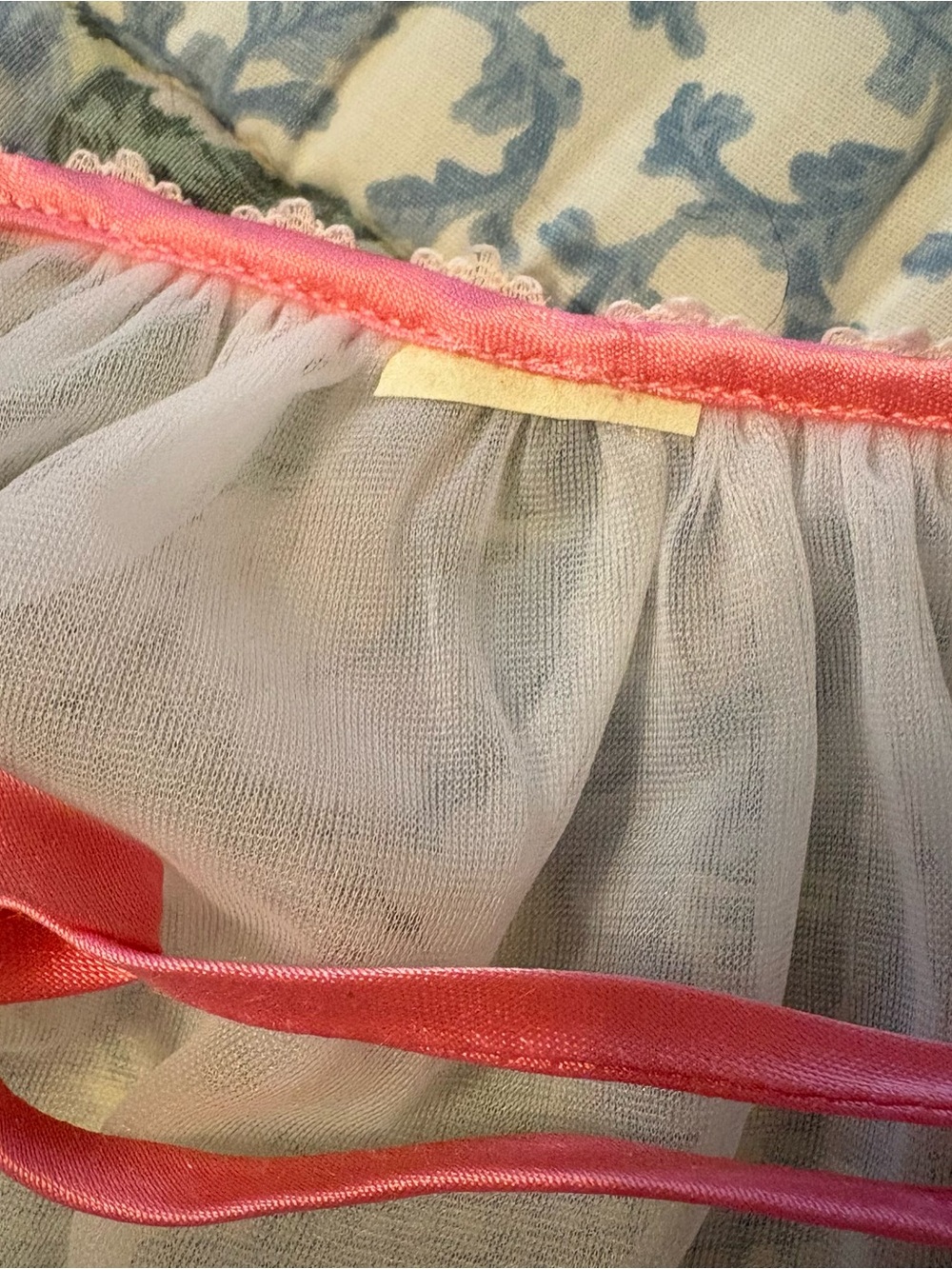 Vintage White Sheer Embroidered Babydoll Sleep Top - Picture 4 of 6